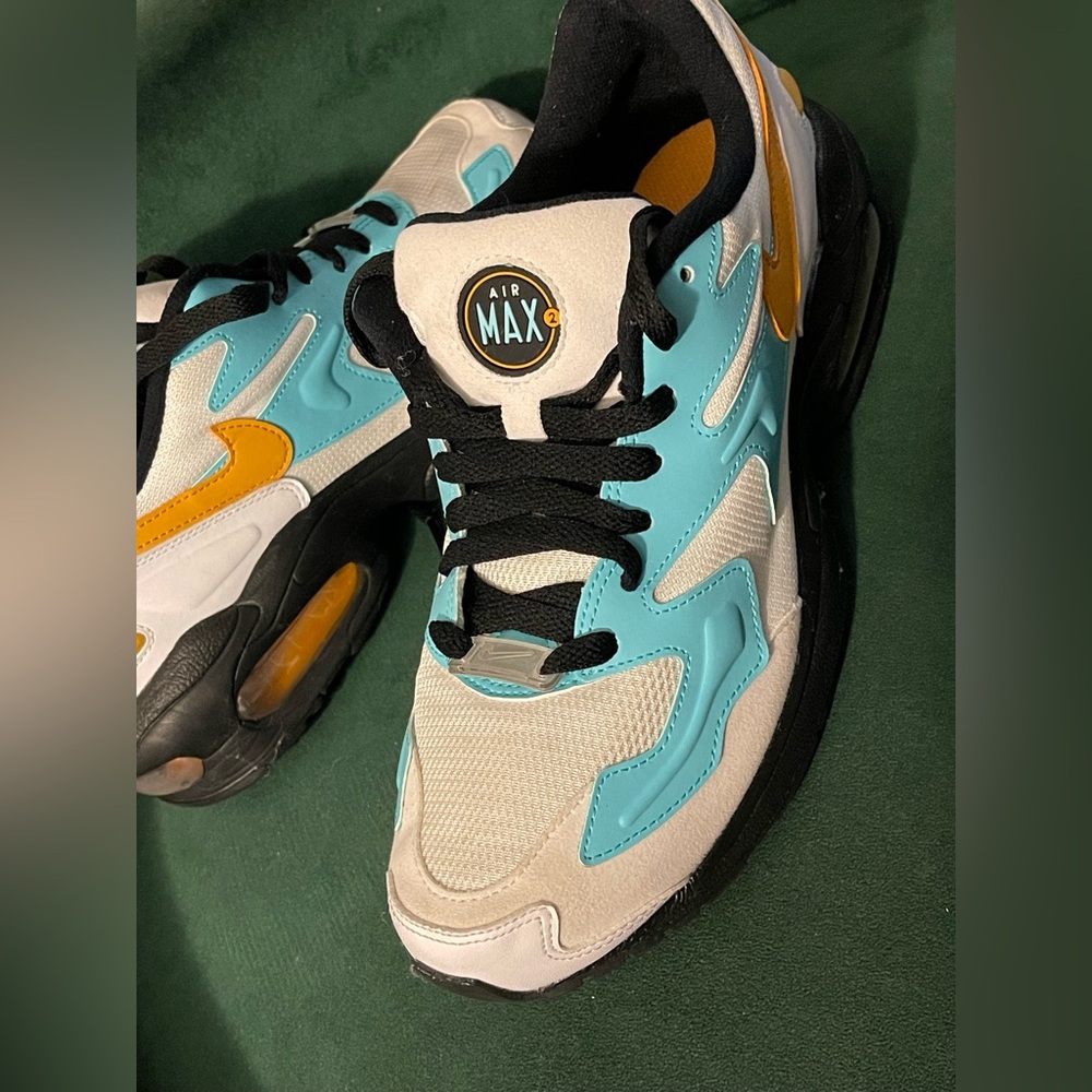 Nike Air Max 2 Light Teal and White Sneakers